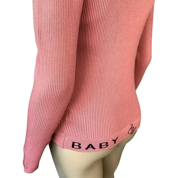 Baby Phat Love Star Long Sleeve Crewneck Rib Knit Sweater Pullover Size 1X Pink - Picture 10 of 16